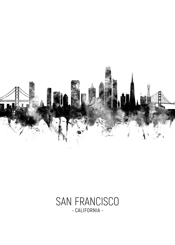 San Francisco skyline black and white