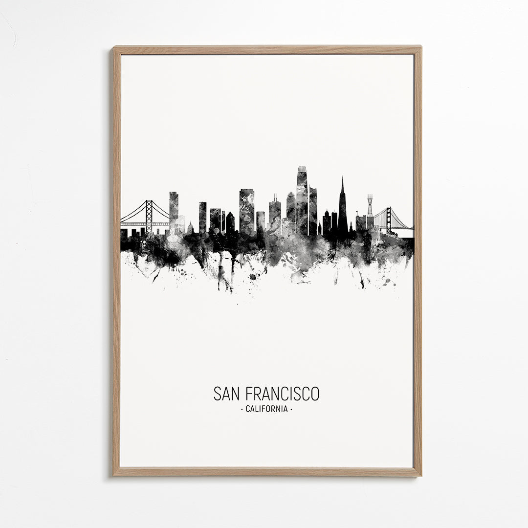 San Francisco skyline black and white