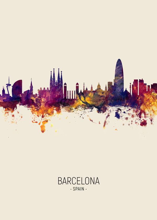 Barcelona skyline beige