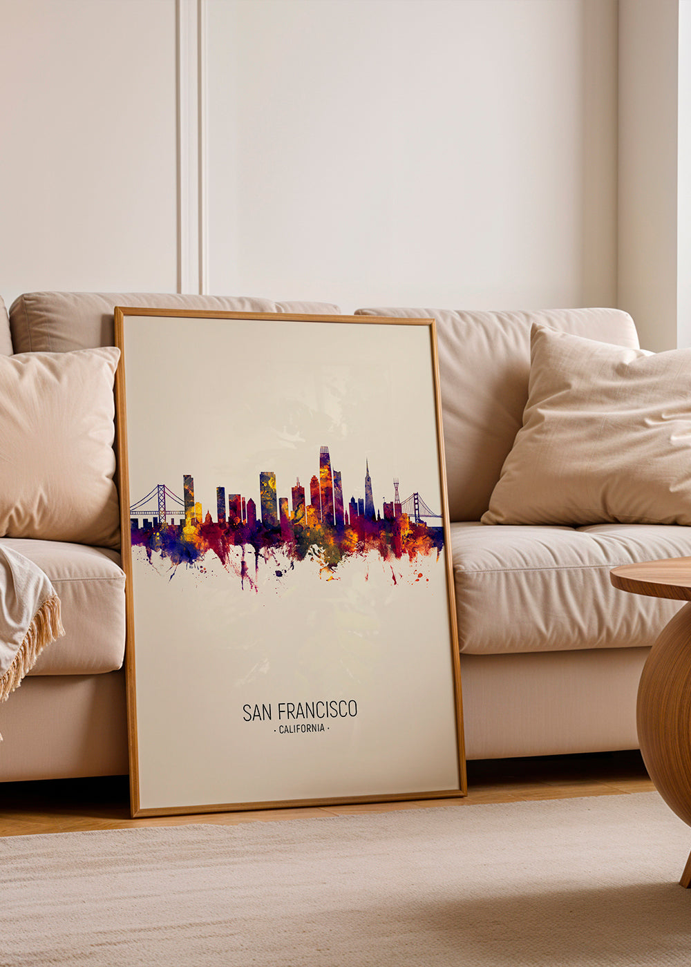 San Francisco skyline beige