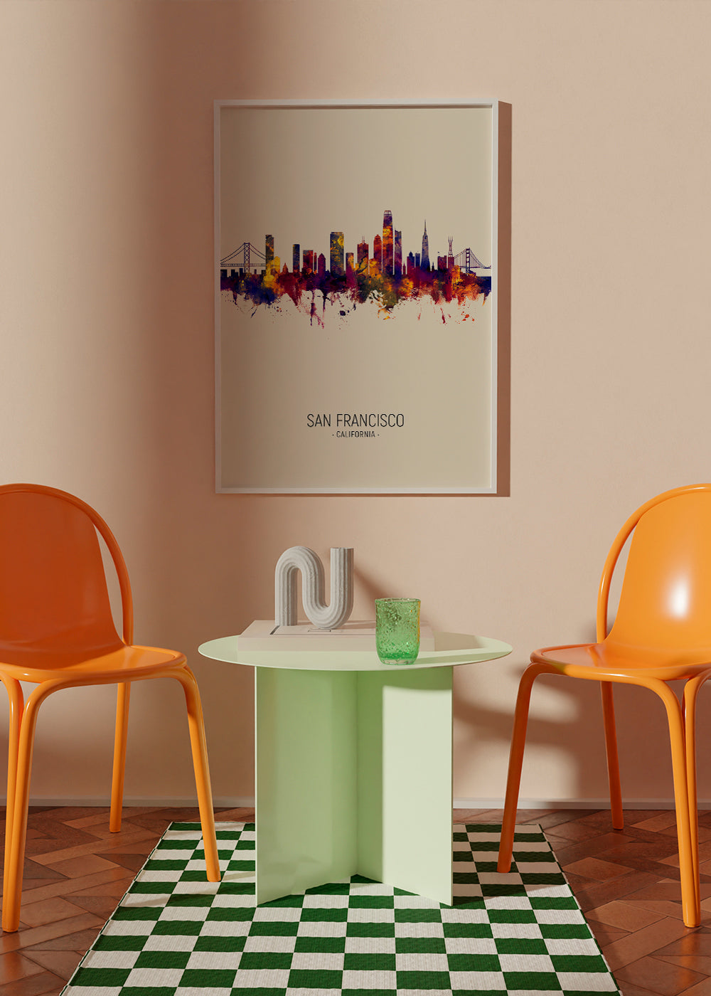 San Francisco skyline beige