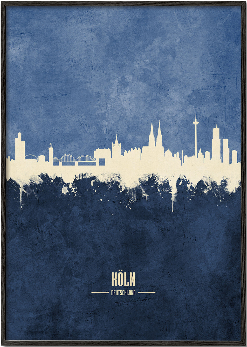 Cologne skyline blue