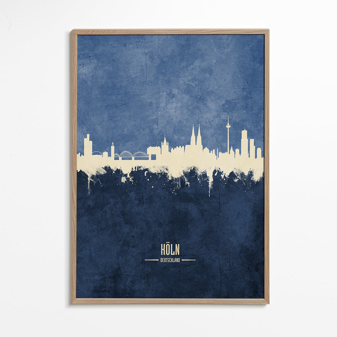 Cologne skyline blue