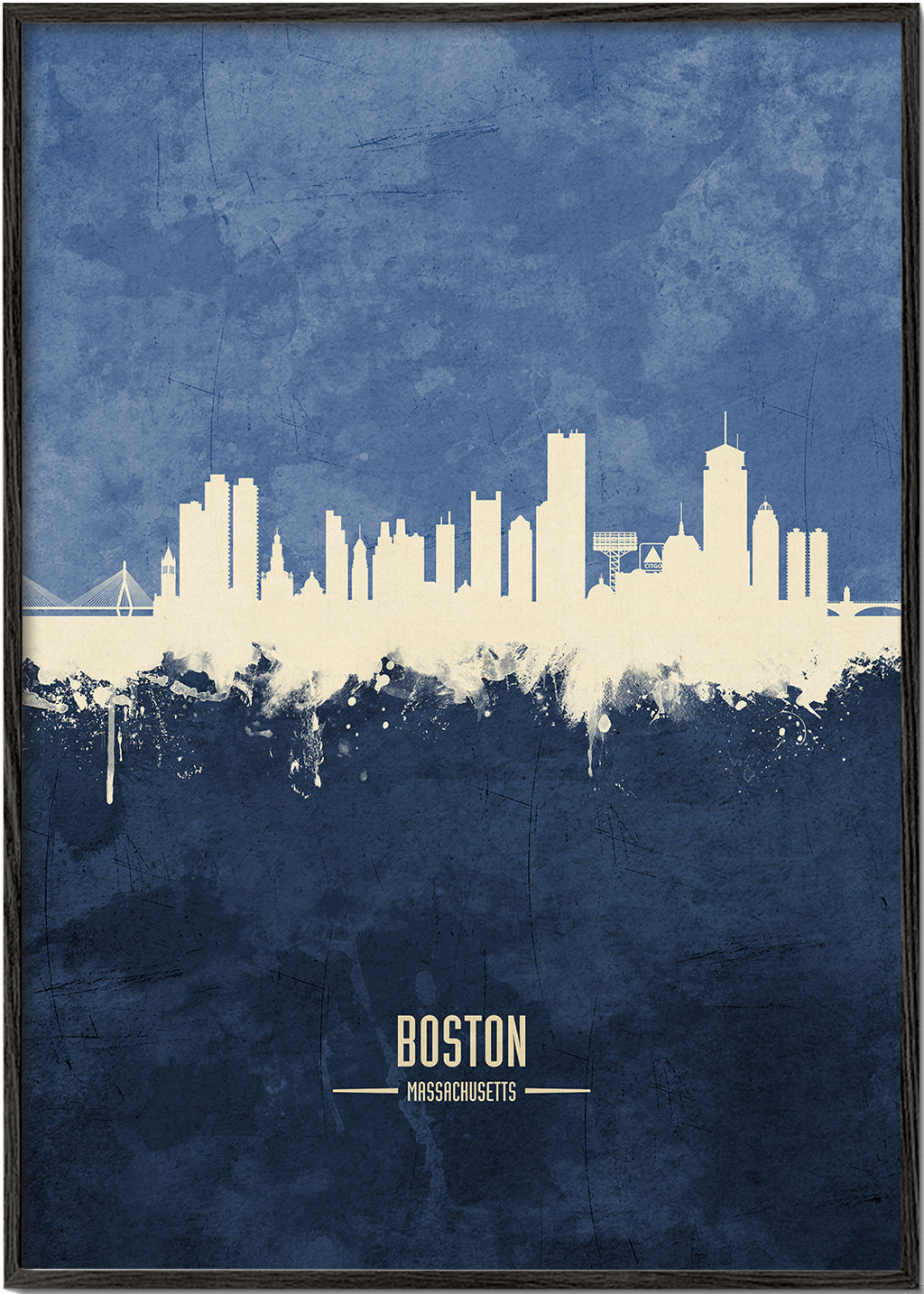 Boston skyline blue