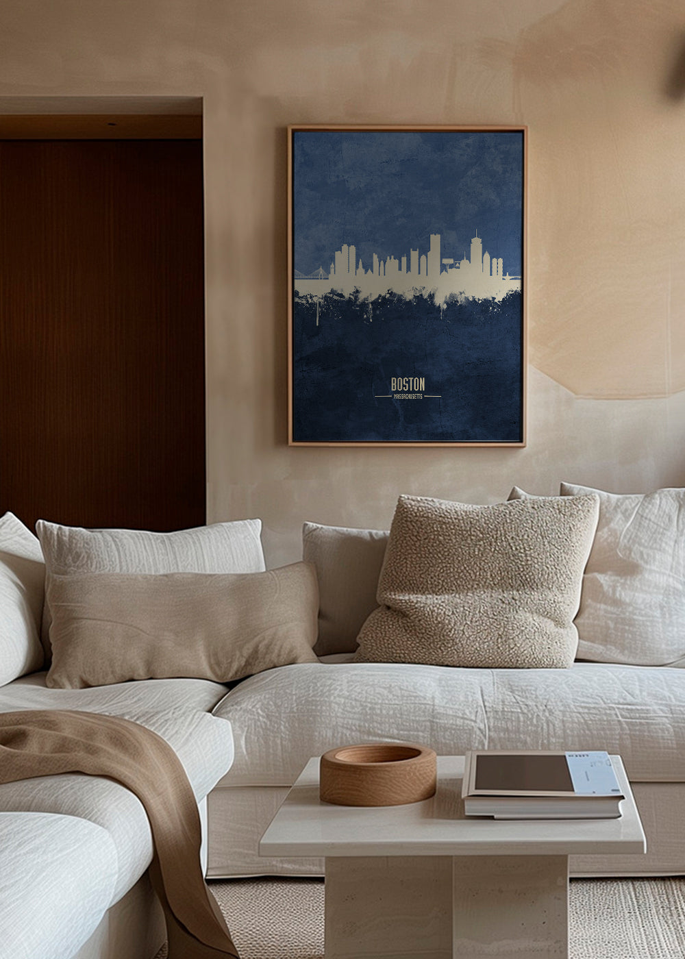 Boston skyline blue