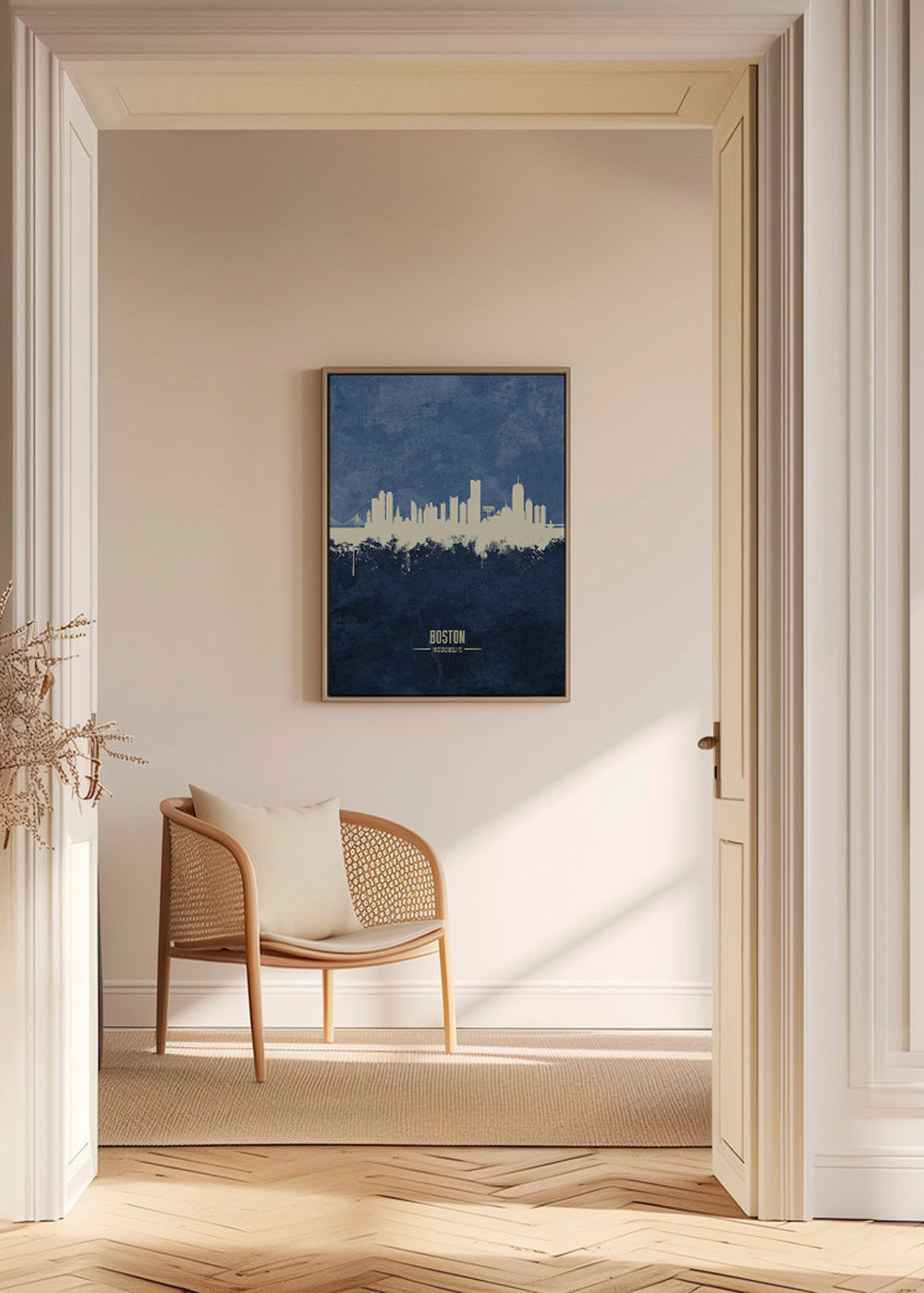 Boston skyline blue