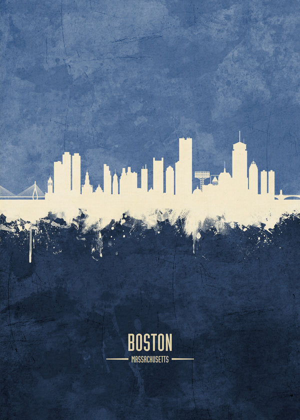 Boston skyline blue