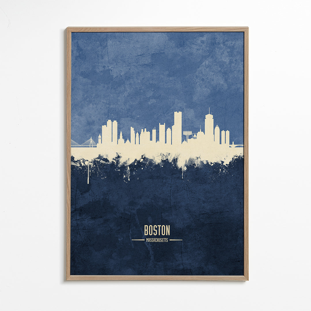 Boston skyline blue