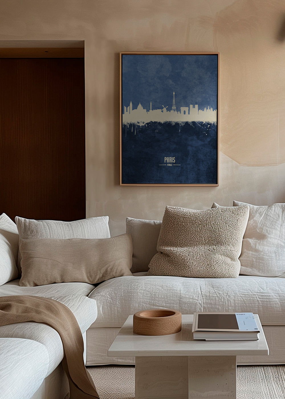 Paris skyline blue