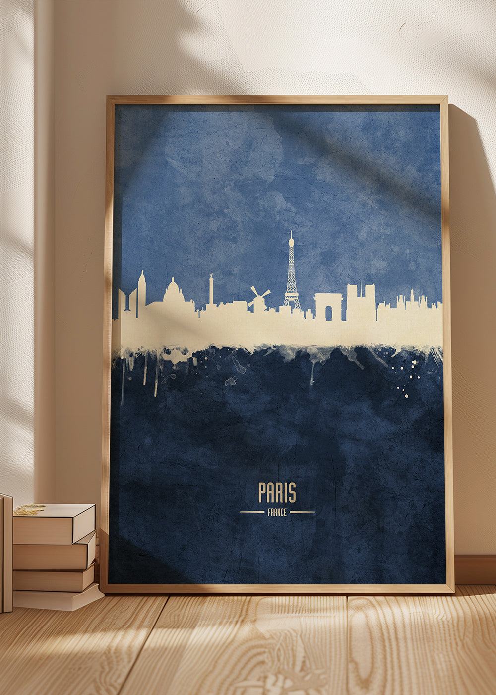 Paris skyline blue