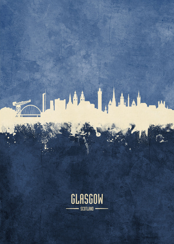 Glasgow skyline blue