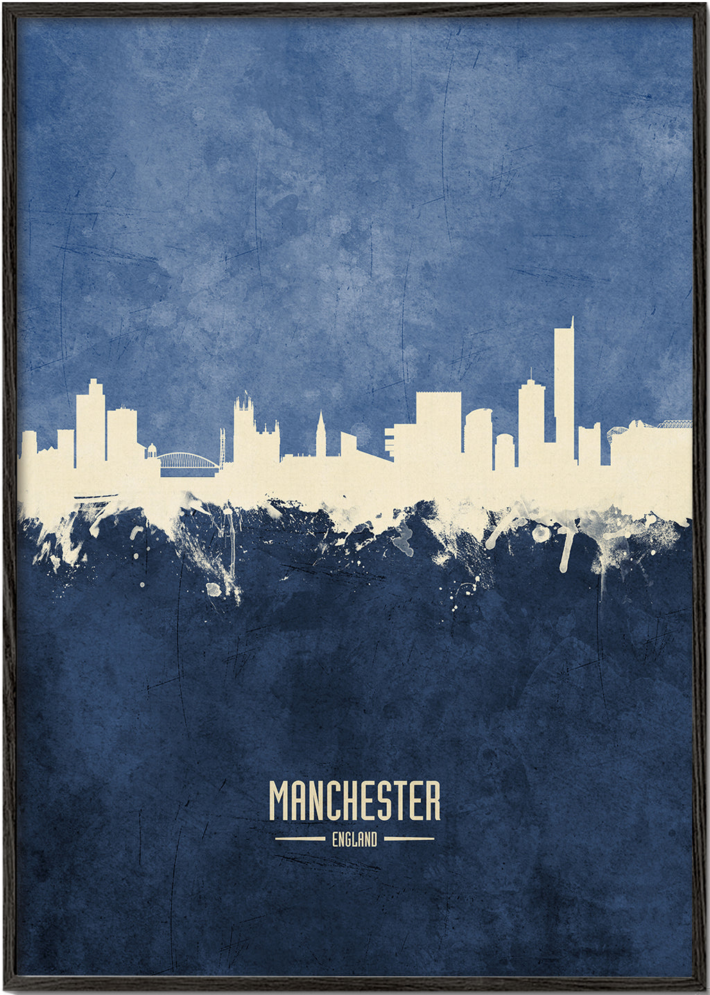 Manchester skyline blue