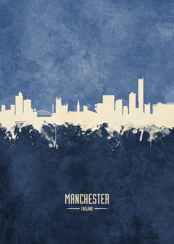 Manchester skyline blue