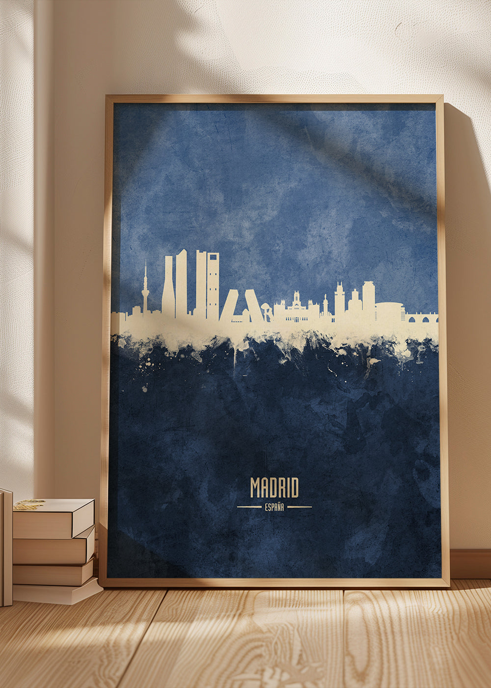 Madrid skyline blue