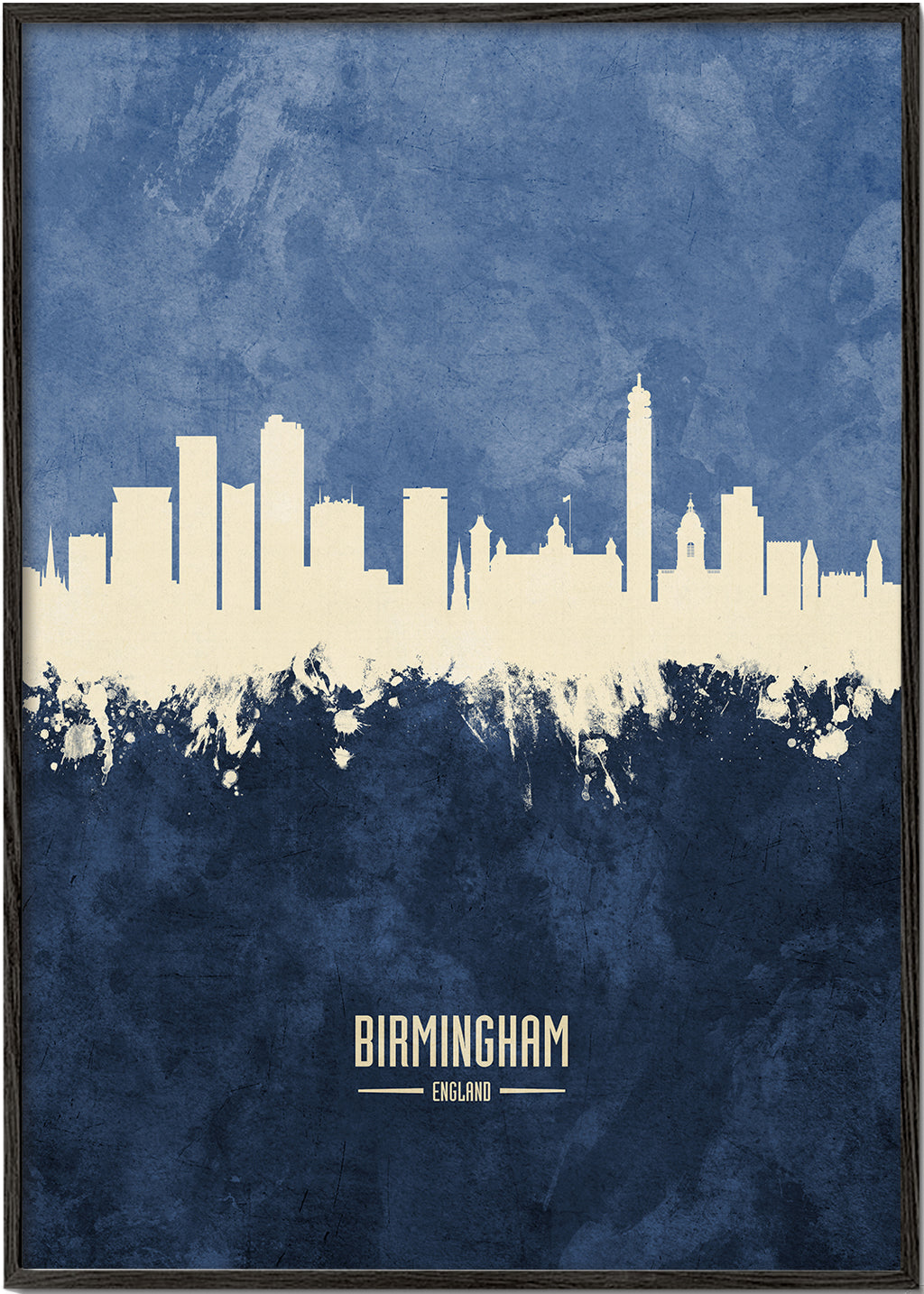 Birmingham skyline blue