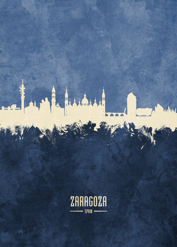 Zaragoza skyline blue