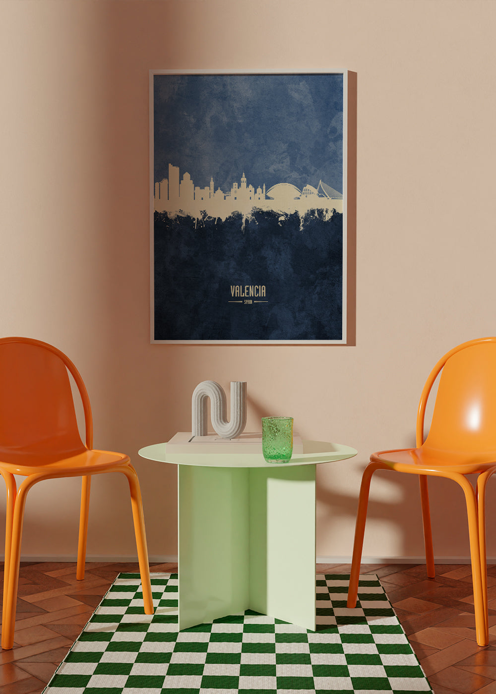 Valencia skyline blue