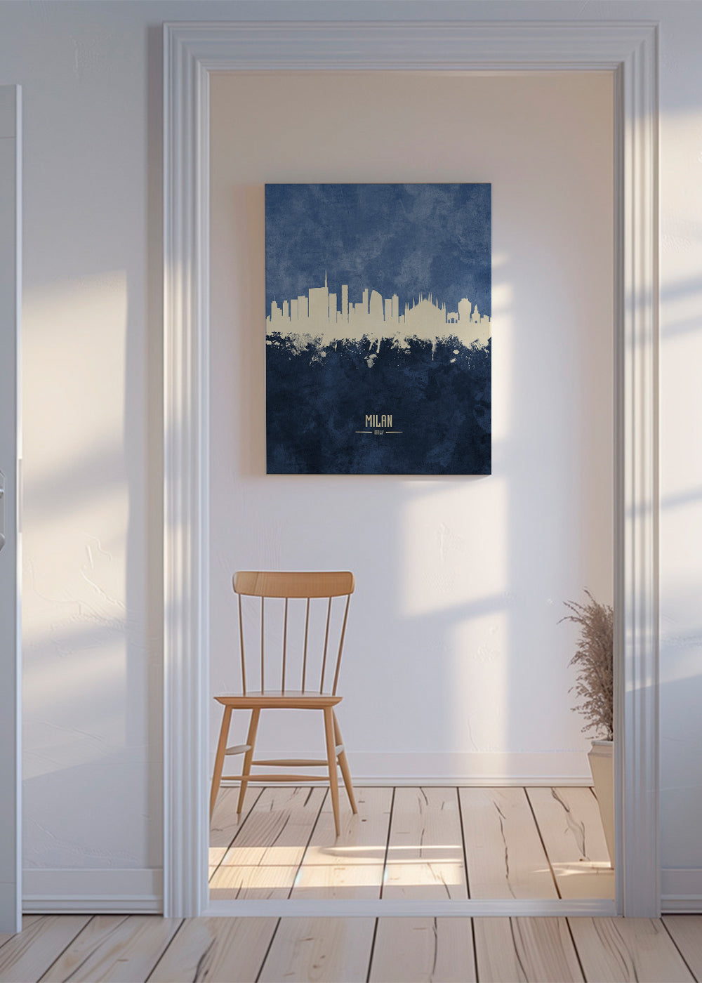 Milan skyline blue