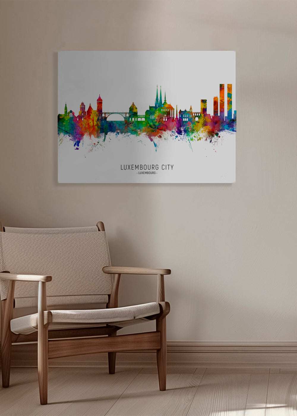 Luxembourg City Skyline multicolour