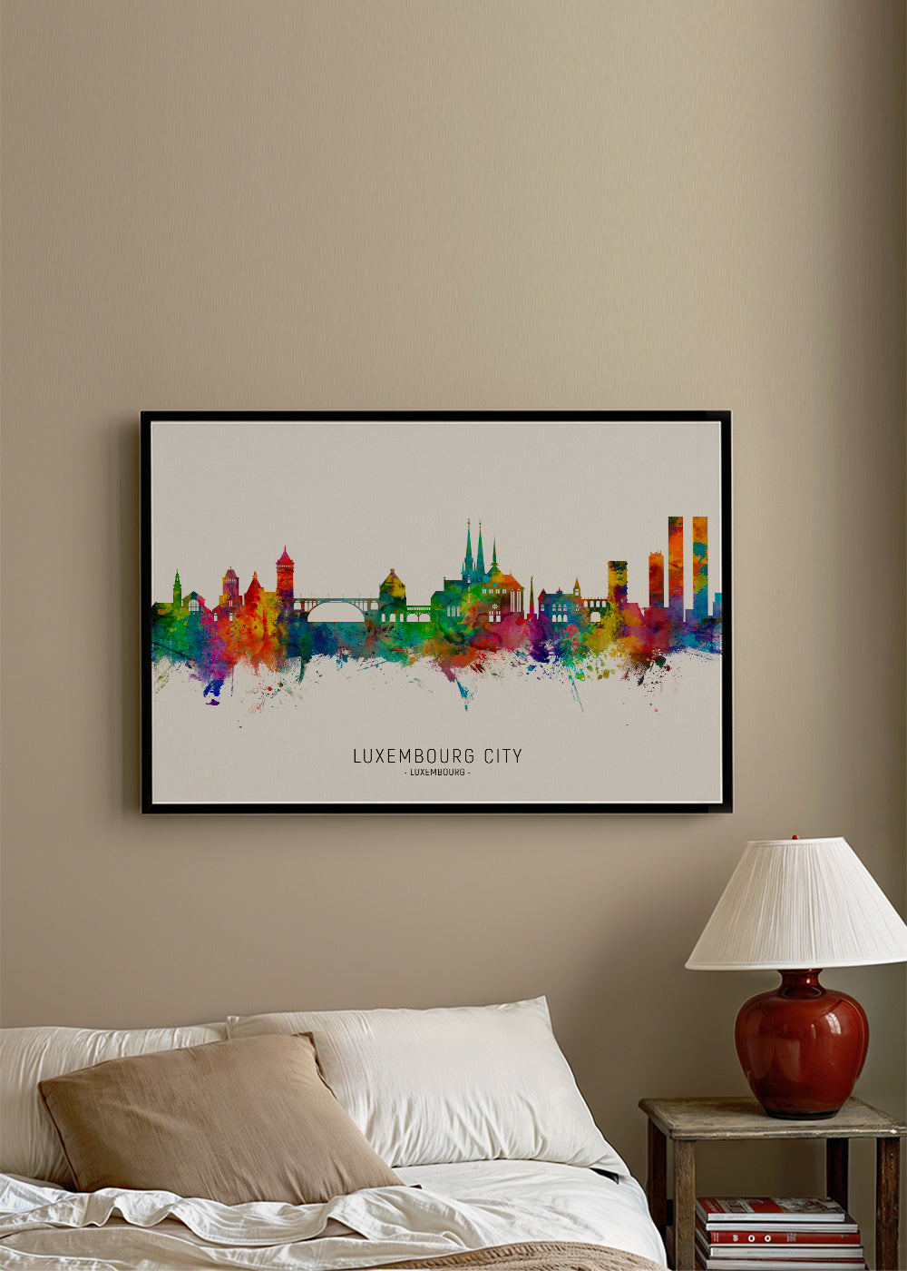 Luxembourg City Skyline multicolour