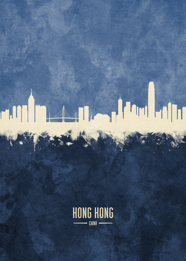 Hong Kong Skyline blue