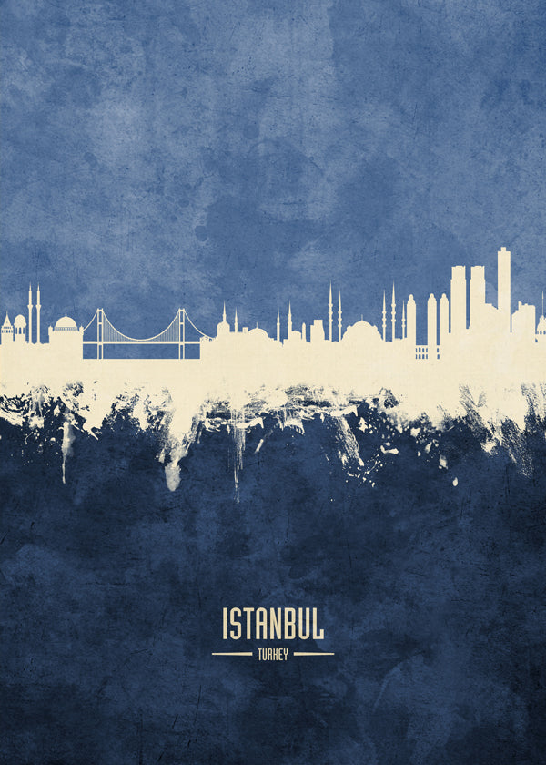 Istanbul Skyline blue