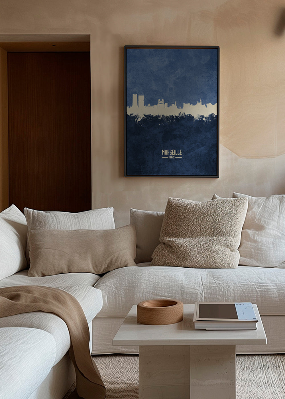 Marseille Skyline blue