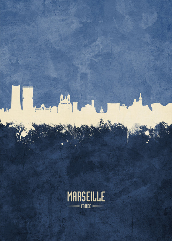 Marseille Skyline blue