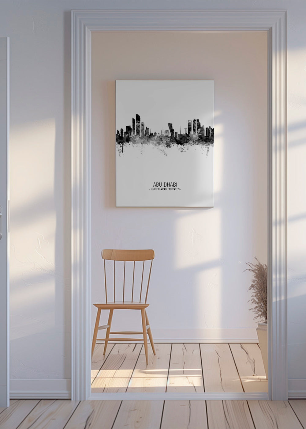 Abu Dhabi Skyline black and white