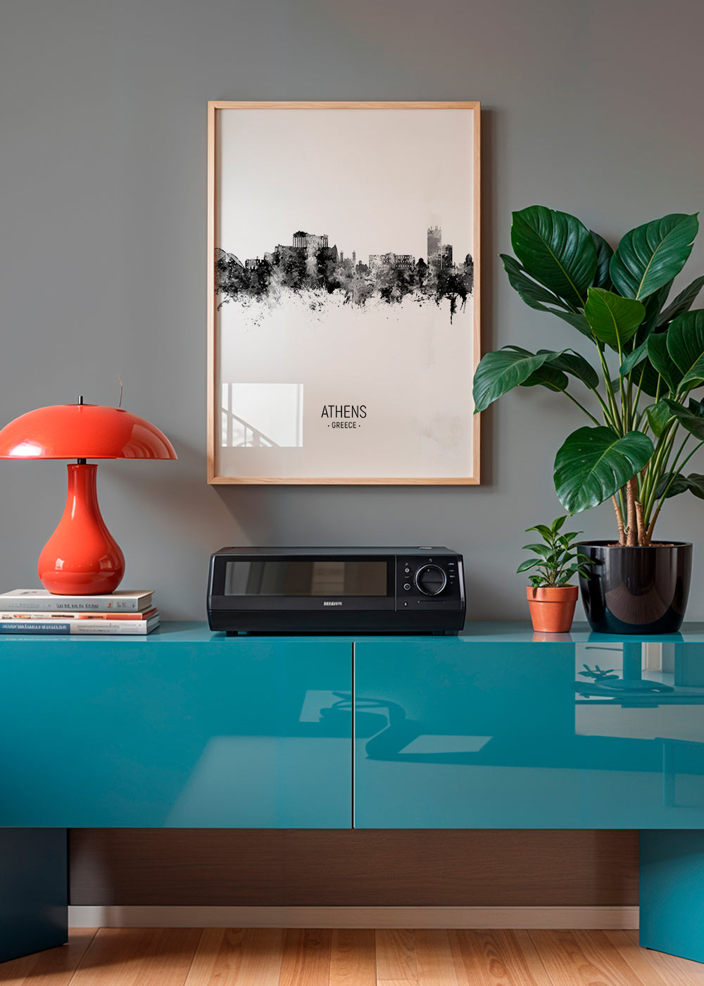 Athens Skyline black and white