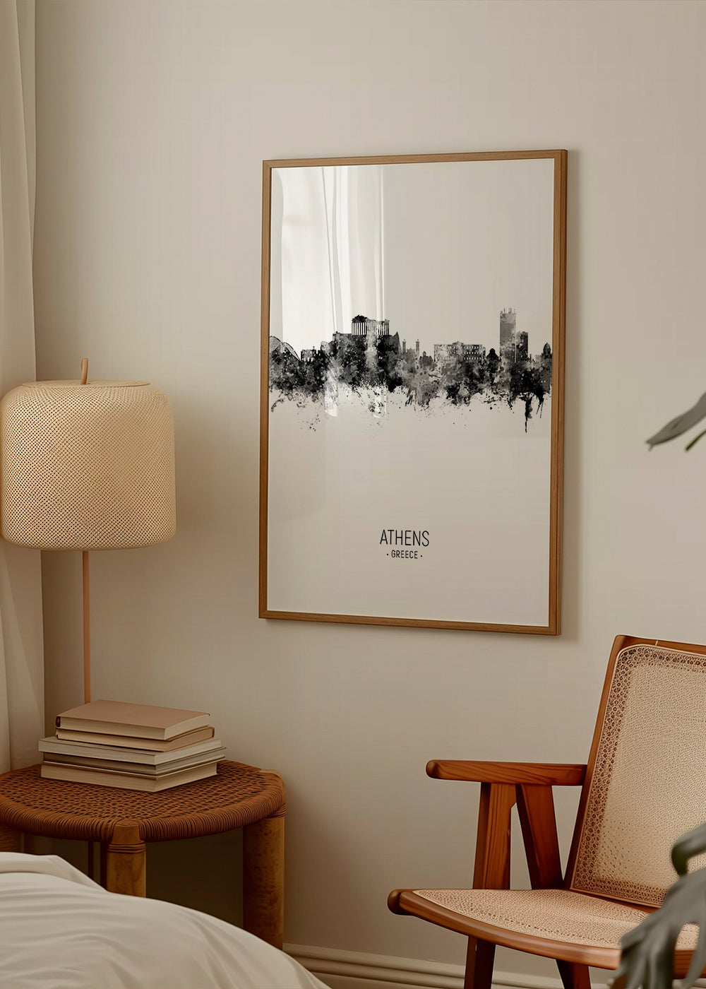 Athens Skyline black and white