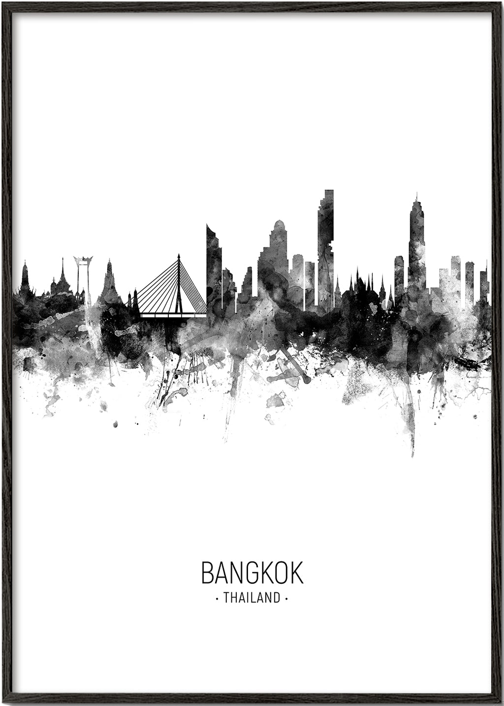 Bangkok Skyline black and white
