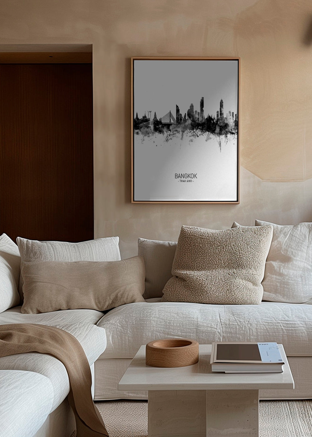 Bangkok Skyline black and white