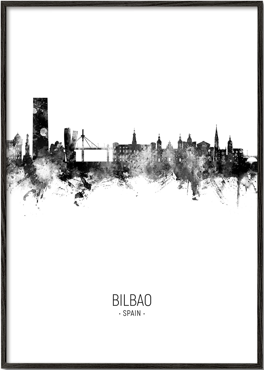 Bilbao Skyline black and white