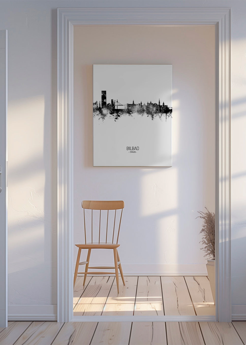 Bilbao Skyline black and white