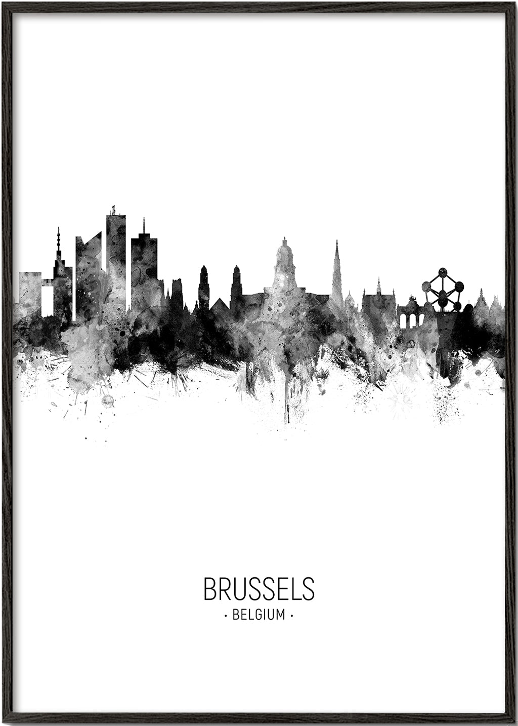 Brussels Skyline black and white