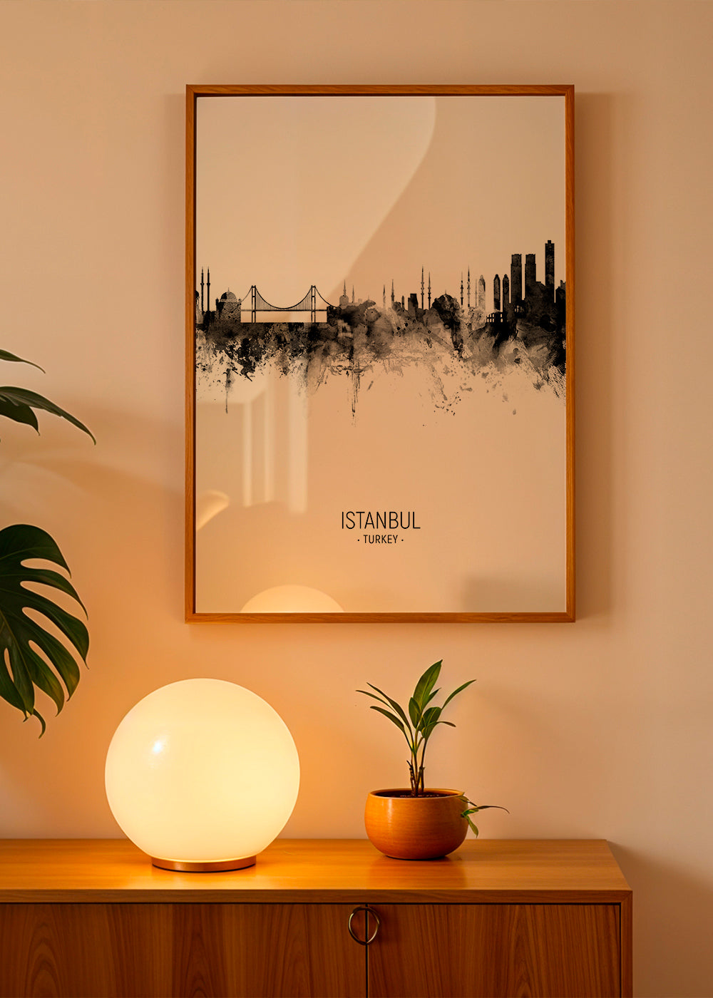 Istanbul Skyline black and white