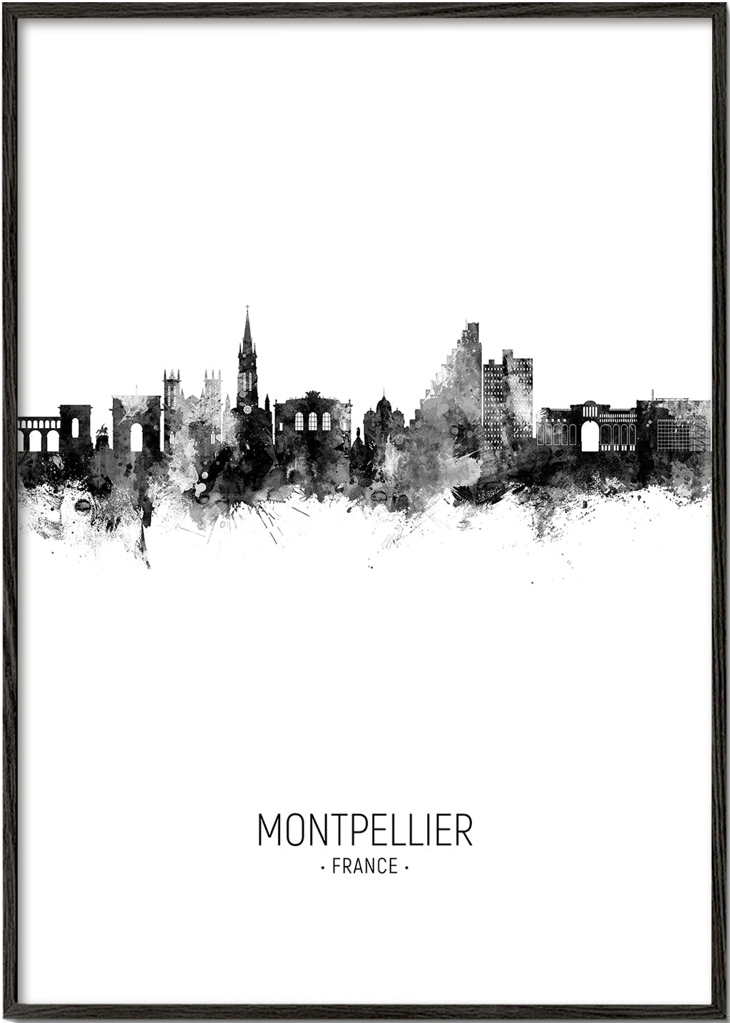 Montpellier Skyline black and white