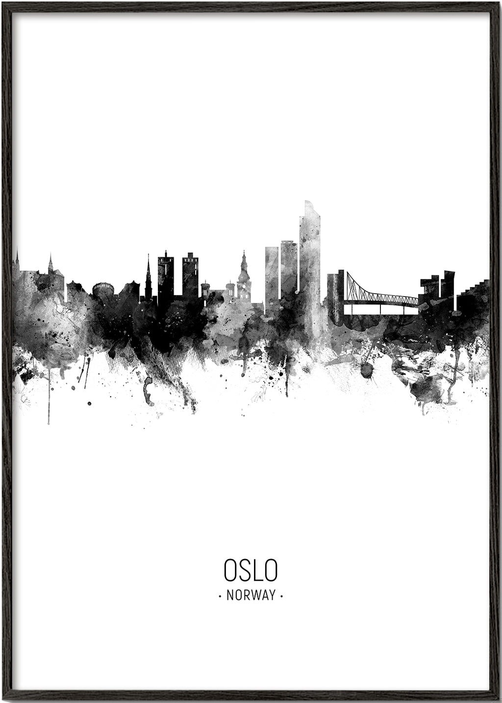 Oslo Skyline black and white