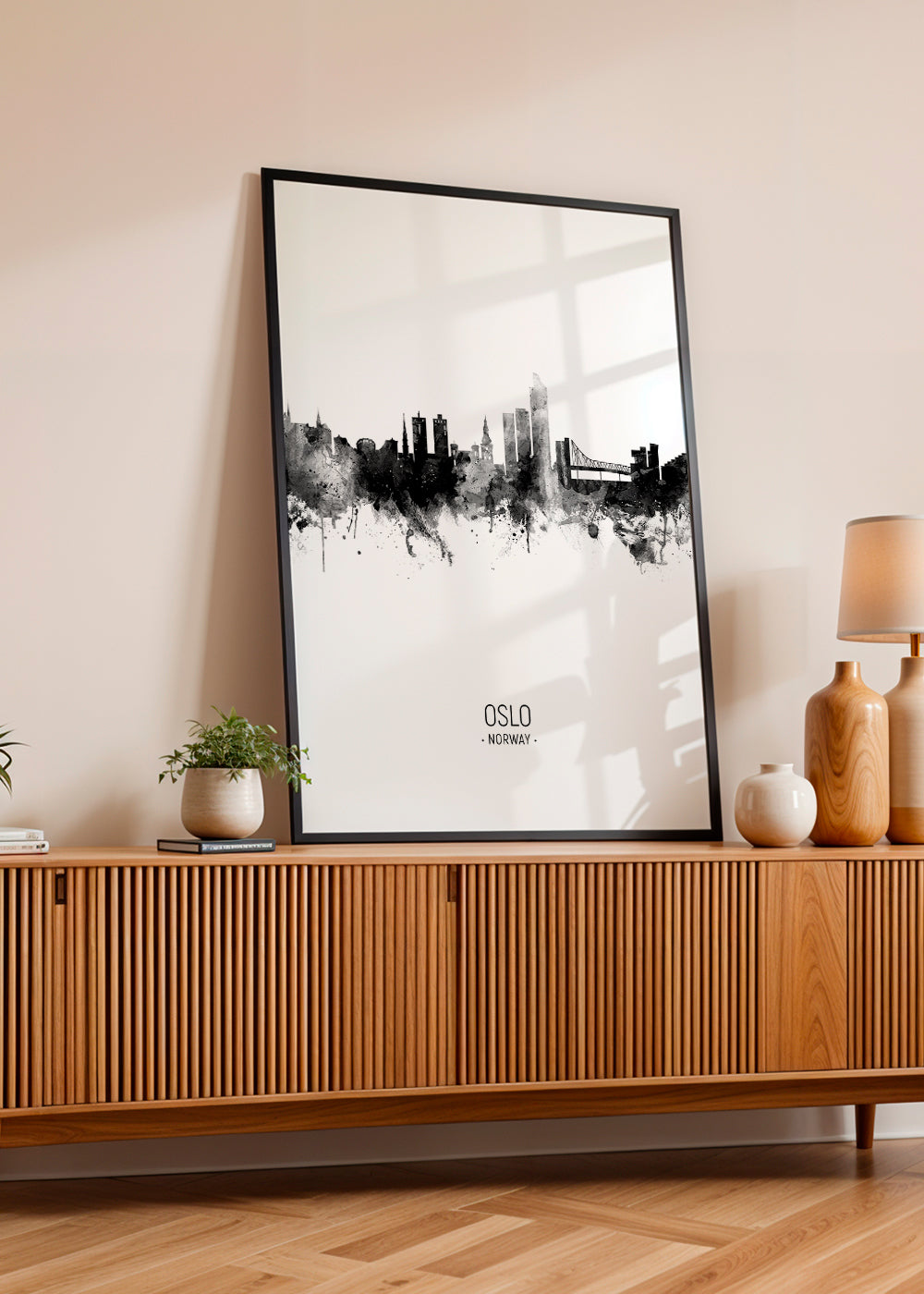 Oslo Skyline black and white