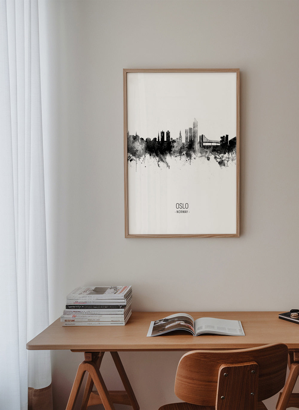 Oslo Skyline black and white