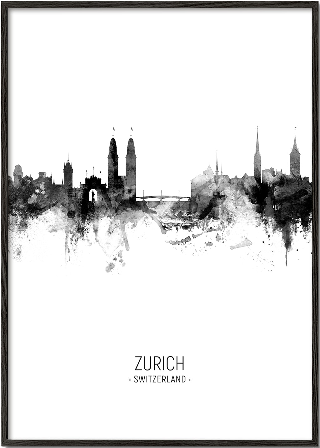 Zurich Skyline black and white