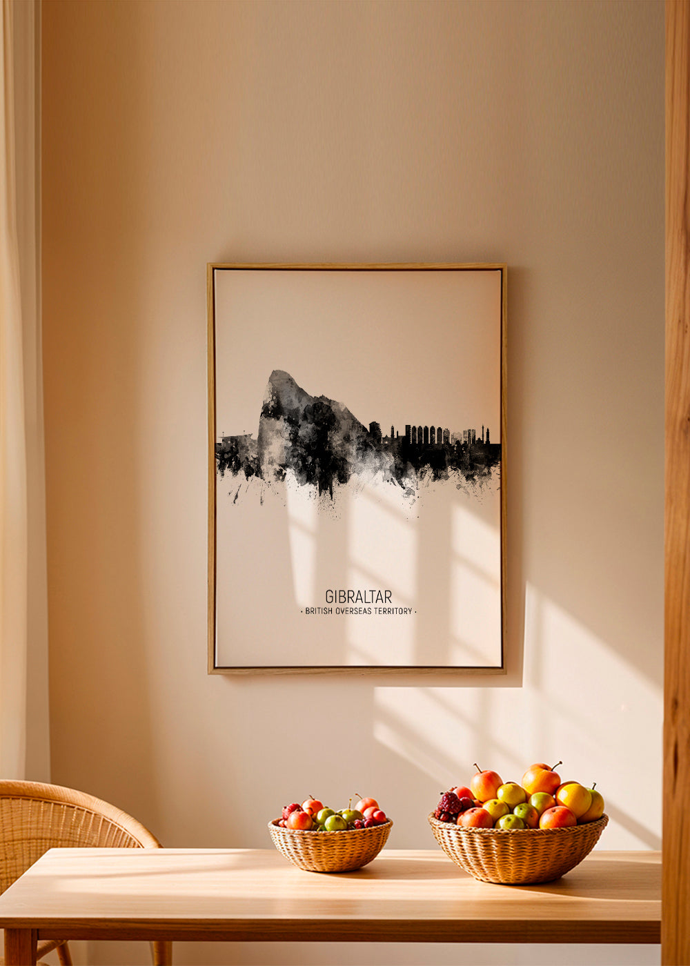 Gibraltar Skyline black and white