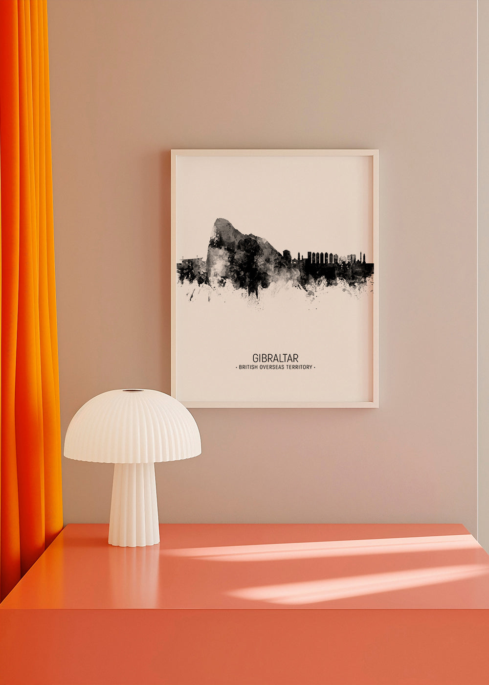 Gibraltar Skyline black and white