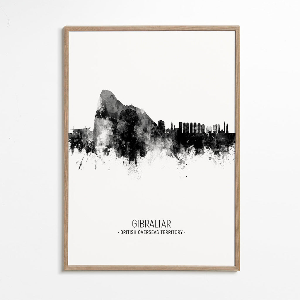 Gibraltar Skyline black and white