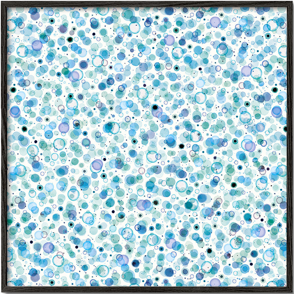 Cosmic Bubbles Blue Square