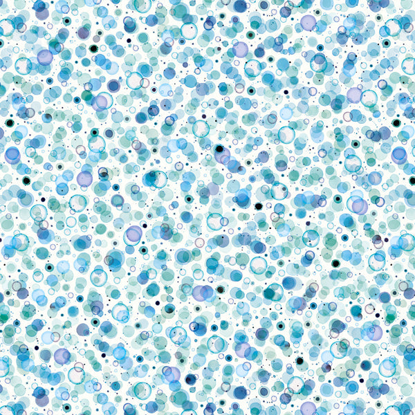Cosmic Bubbles Blue Square