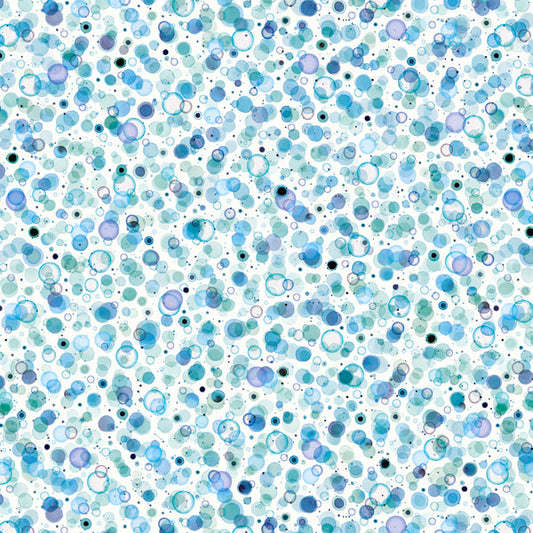 Cosmic Bubbles Blue Square