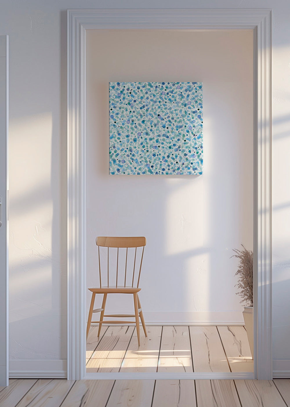 Cosmic Bubbles Blue Square