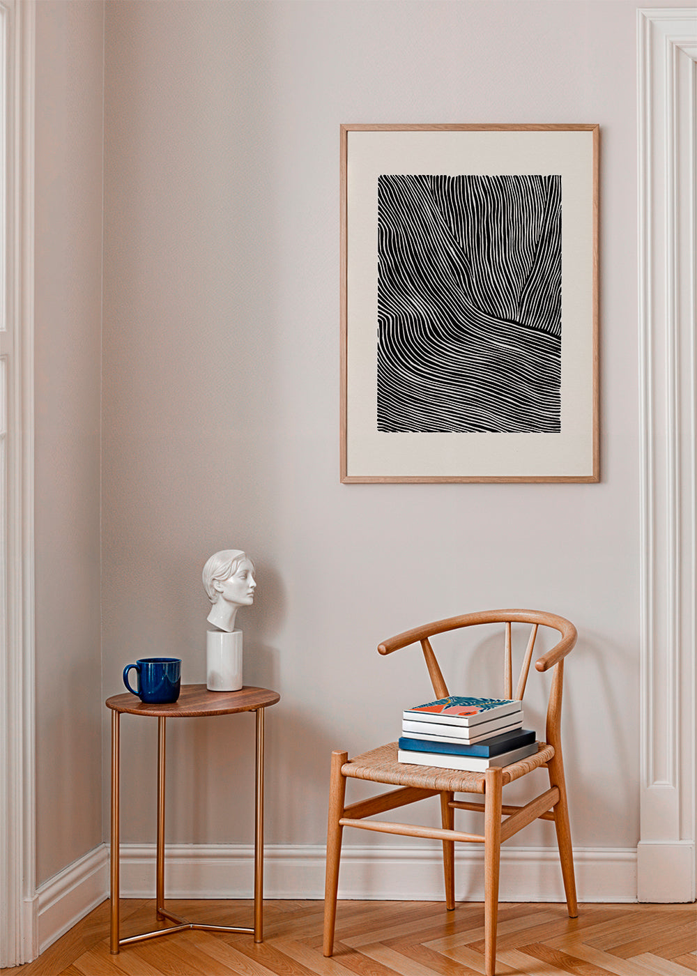 Stripes linocut Nº2 - Black and white